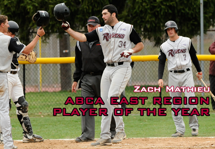 Zach Mathieu Named ABCA East Region Player of the Year; Baseball Features Four All-Region Selections
