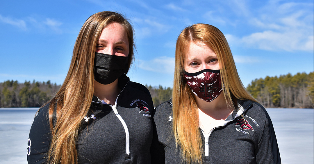 Women's ice hockey's Emily Kramer (left) and Kiki Doucette (photo credit: Meg Stokes).
