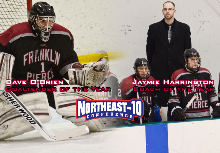 Dave O’Brien Named Northeast-10 Goaltender of the Year; Harrington Coach of the Year, Men’s Ice Hockey Puts Three on All-Northeast-10 Teams