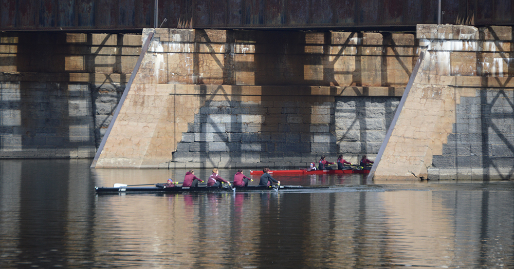 Rowing Claims Top Spots in Varsity and Freshman Fours; Third in Varsity Eight