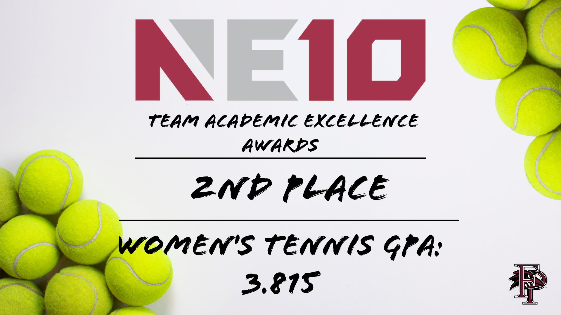 Franklin Pierce Women's Tennis Receives Northeast-10 Team Academic Excellence Award